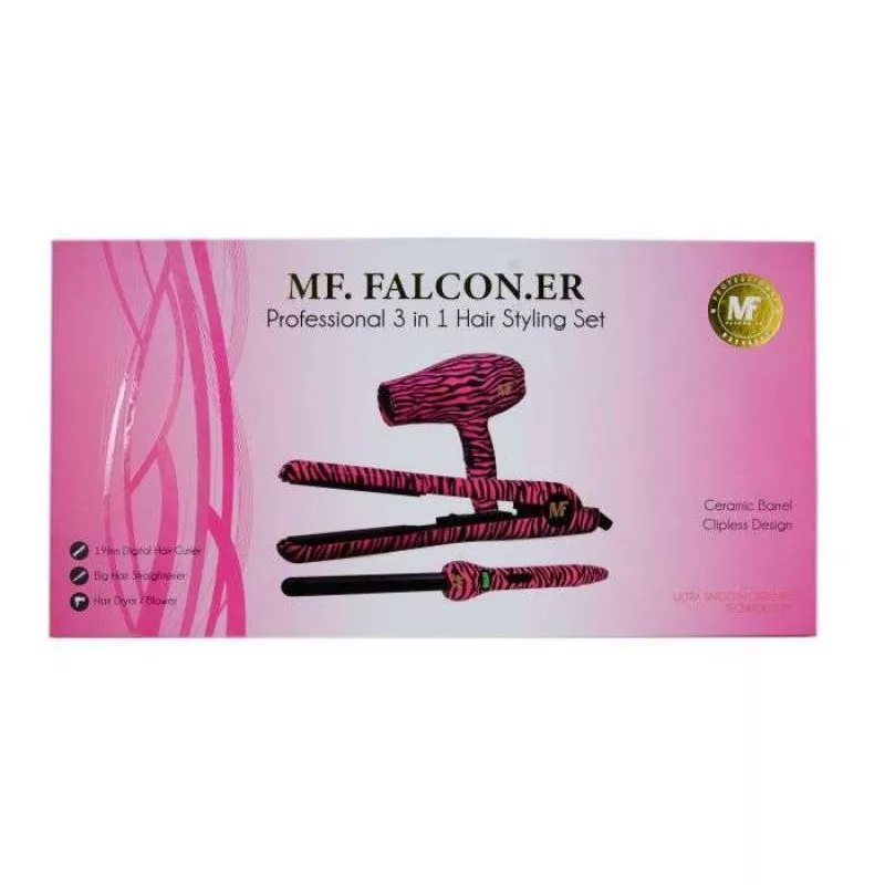  3 in1 Hair Styling Kit 19mm – Pink – noorstore